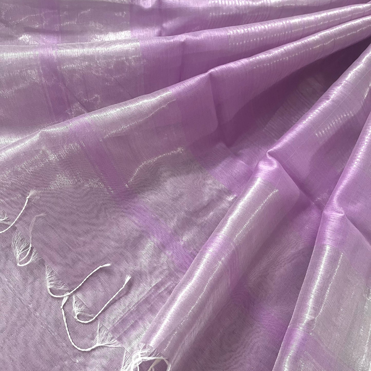 Mauve maheshwari tissue silk saree with zari pattern on pallu