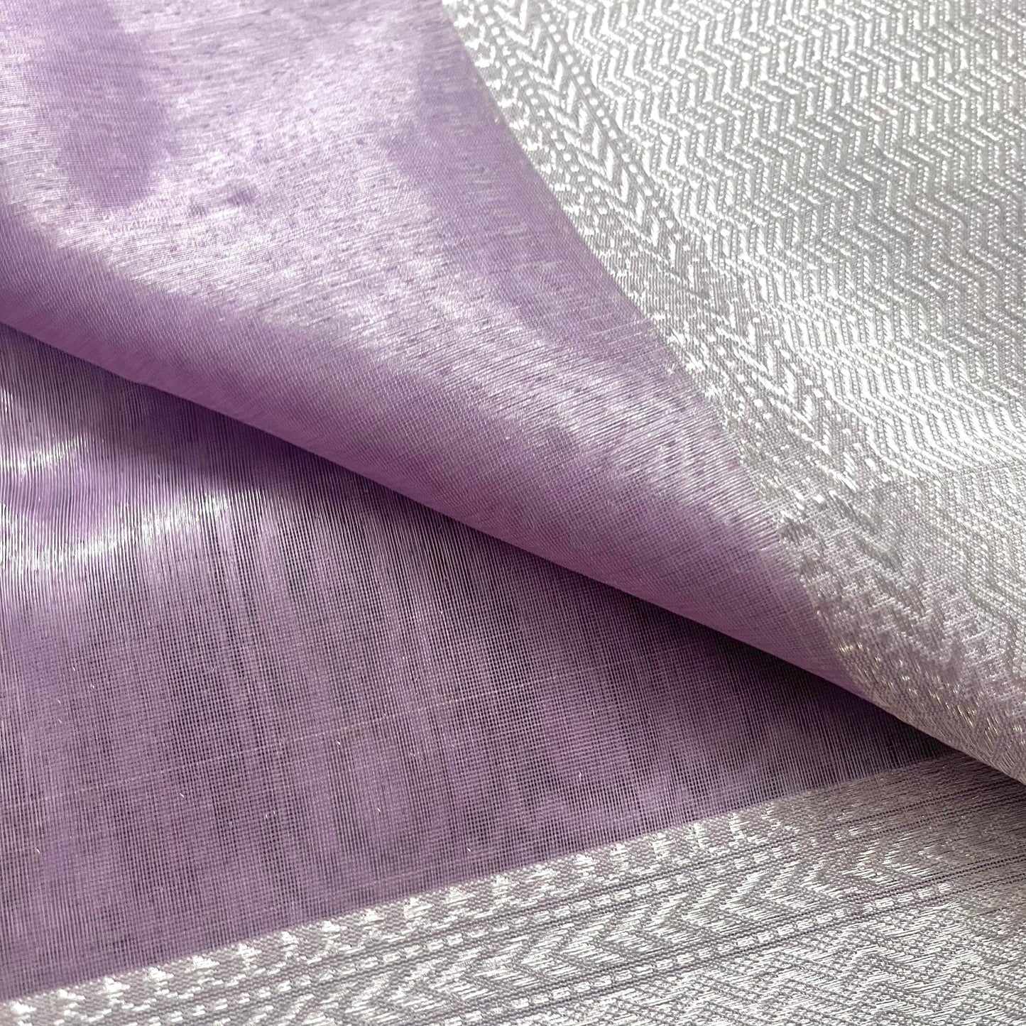 Mauve maheshwari tissue silk saree with zari pattern on pallu