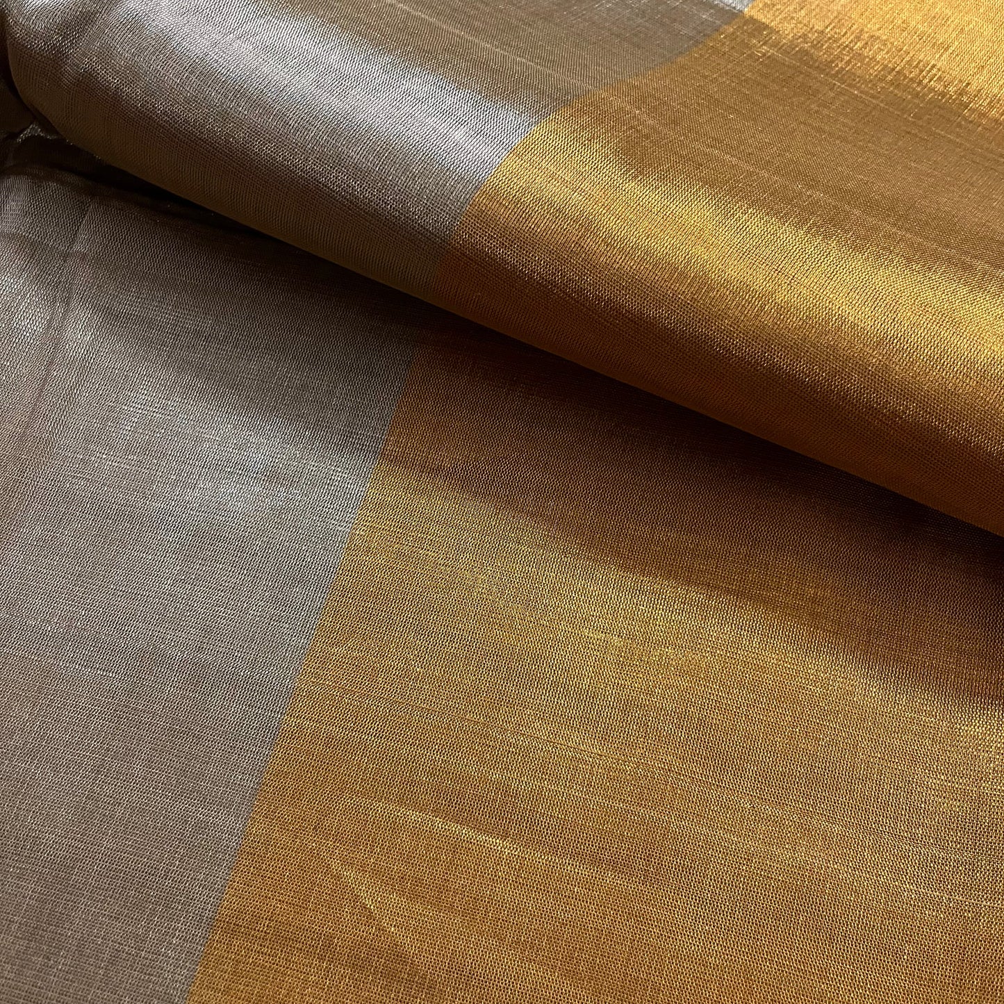 Gold and silver chanderi tissue silk saree